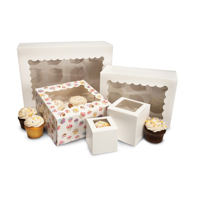 Einzelner Mini Kraft Paper Cupcake Cake packt 2 4 6 12 Löcher für Hochzeits-Weihnachten ein