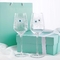 Pantone-Elfenbein-Brett-Wein-Glas-Geschenkbox, die mit pp.-Seil-Griff verpackt