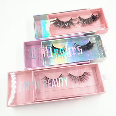 Ganz eigenhändig geschriebes Papier Flip Top Eyelash Magnetic Box mit Band-Griff