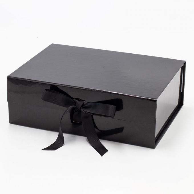 Schwarze 2mm Kleidungs-harte Geschenkbox-glatter Lack mit Schnur-Griff 1