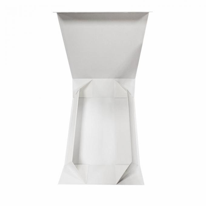 Weißer kundengebundener des Bandpapiers Kasten des Geschenks Flip Top String Ribbon Handle-flacher Papierkasten faltbare harte Geschenkboxen Papp 1