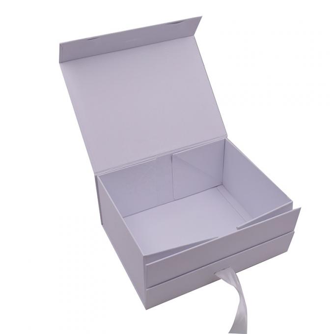 Stoff LV fertigte Flip Top String Ribbon Handle-flachen Papierkasten faltbare Kasten des Geschenks Band hardpaper Geschenkboxen Pappbesonders an 2
