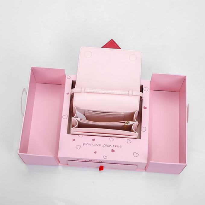 faltbare magnetische Halsketten-und Ohrring-Geschenkbox SGS ROHS der Pappe1000gsm 2