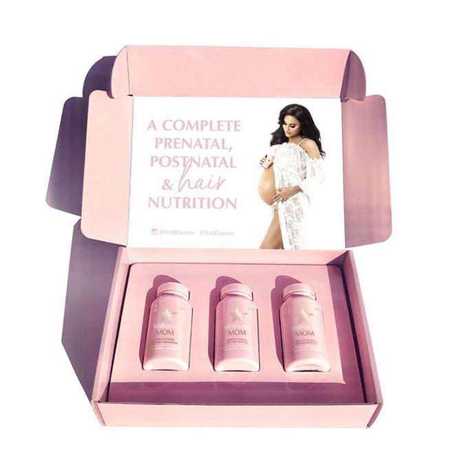 Wässrige Beschichtung Flip Cosmetic Packaging Paper Boxs pdf AI rosa Papp 2