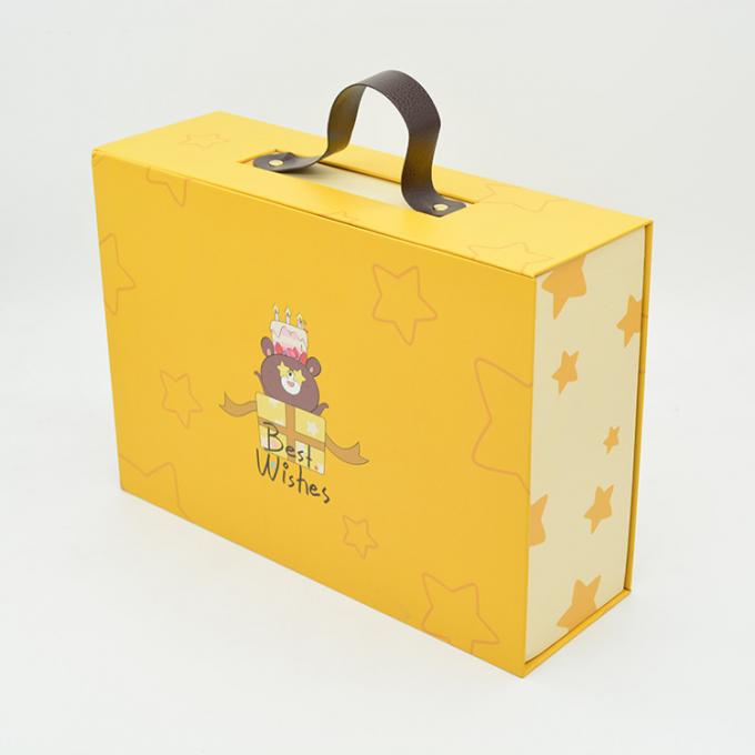 Kundenspezifischer Geburtstagsgroßhandelskoffer formte Kindergeschenkboxmagnet-Pappgeschenkboxen mit Knall 3d oben und behandelt 0